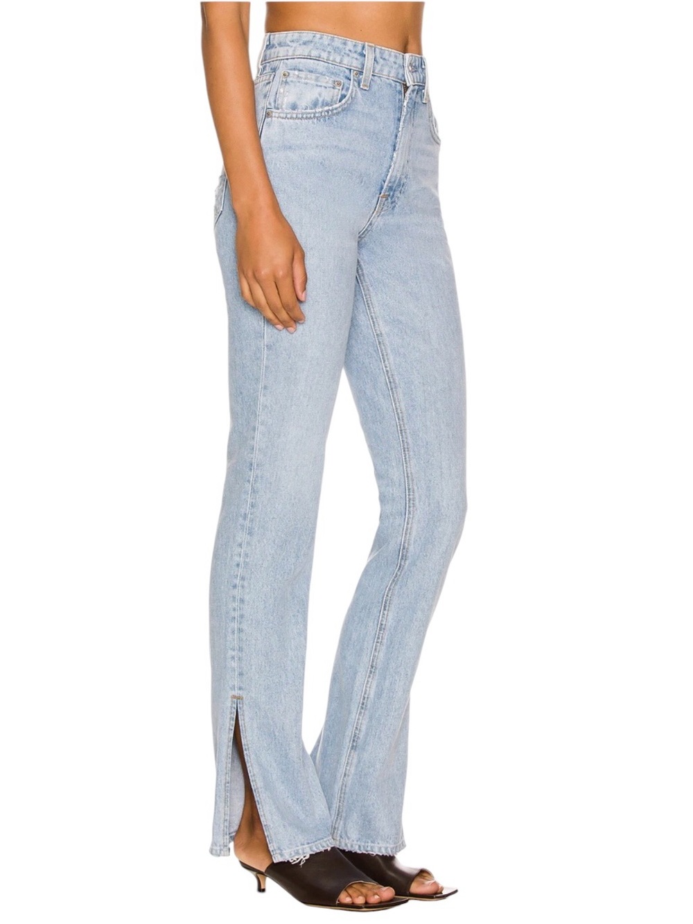 NWT GRLFRND Harlow High Rise Boot Slit Jeans light wash size 25